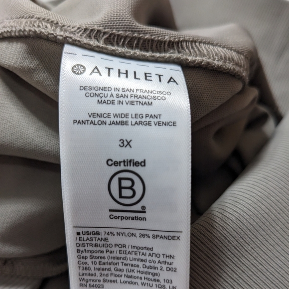 Athleta NEW Venice Wide Leg Pants Women's 3X Tan Gray Zip Pockets - Picture 4 of 8